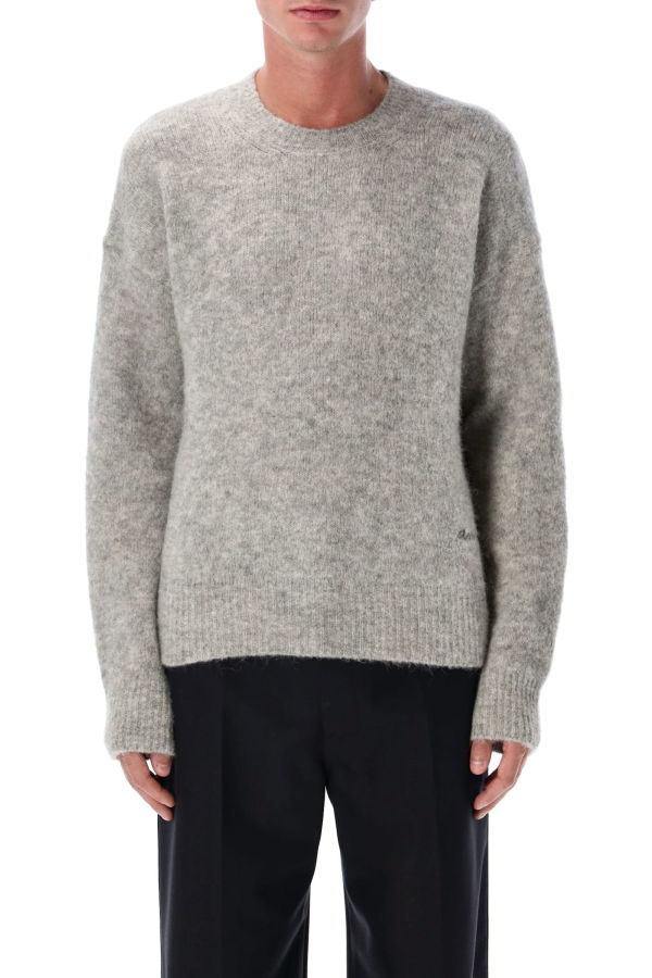 Ami Alexandre Mattiussi Ami Paris Alpaca Blend Crew Neck Sweater - Gray