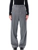 Ami Alexandre Mattiussi Ami Paris Wool Wide-Leg Trousers - Gray - Thumbnail 1