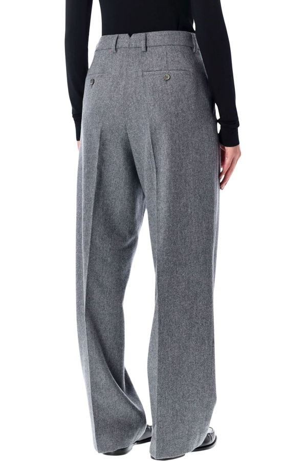 Ami Alexandre Mattiussi Ami Paris Wool Wide-Leg Trousers - Gray