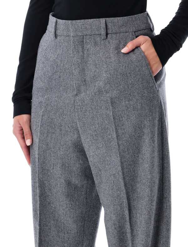 Ami Alexandre Mattiussi Ami Paris Wool Wide-Leg Trousers - Gray
