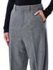 Ami Alexandre Mattiussi Ami Paris Wool Wide-Leg Trousers - Gray - Thumbnail 3