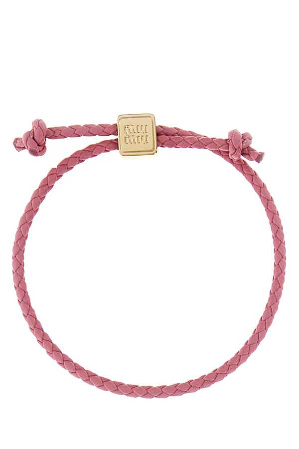 MIU MIU Pink Leather Bracelet - Begonia | Garmentory