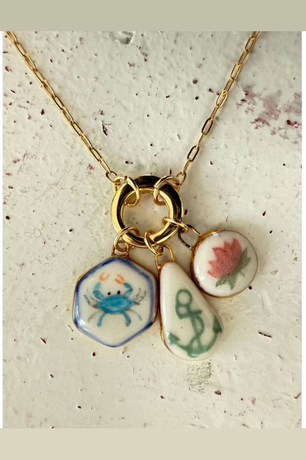 Shá Parlé Charm Holder Chain Necklace - Gold