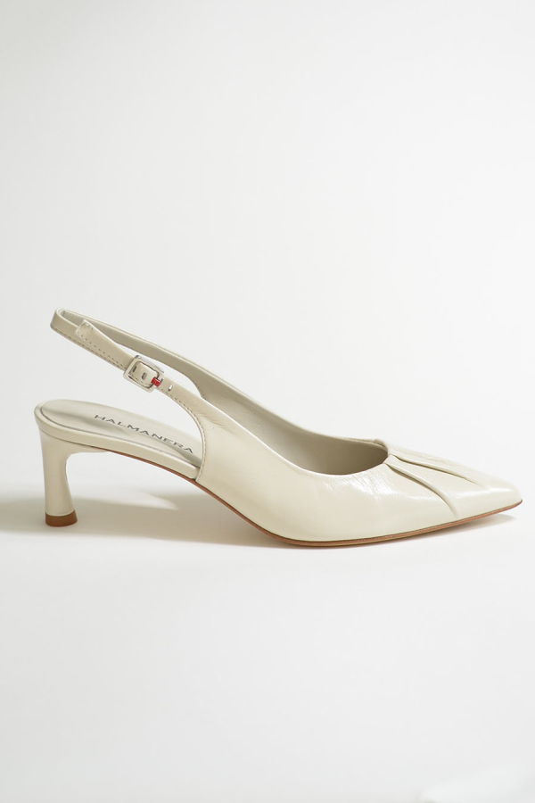 Halmanera Pointed Gathered Slingback Heels