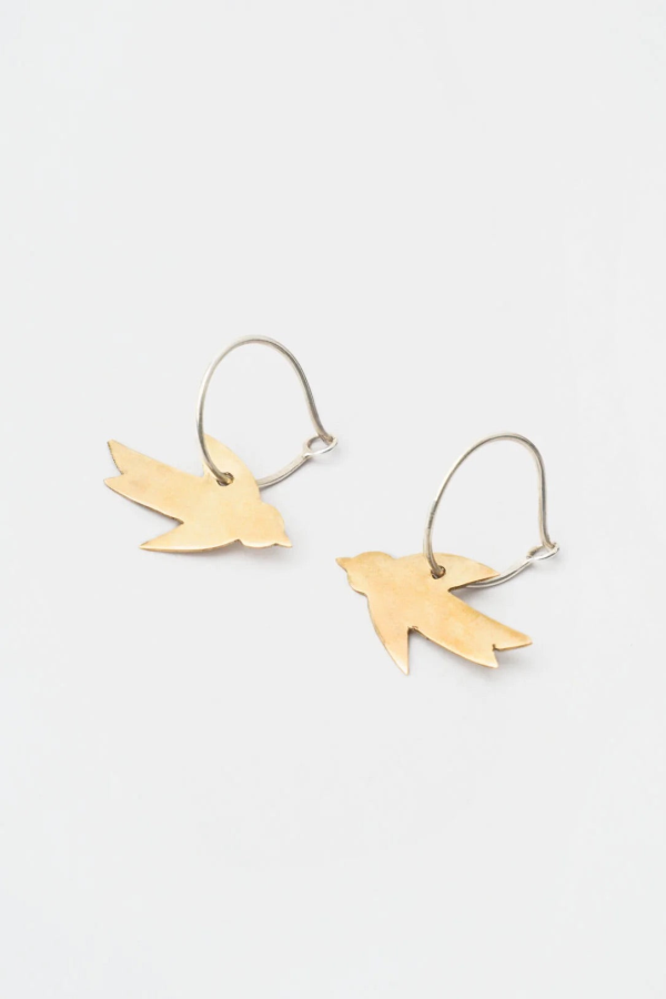Ombre Claire Crole Oiseau Hoop Earrings
