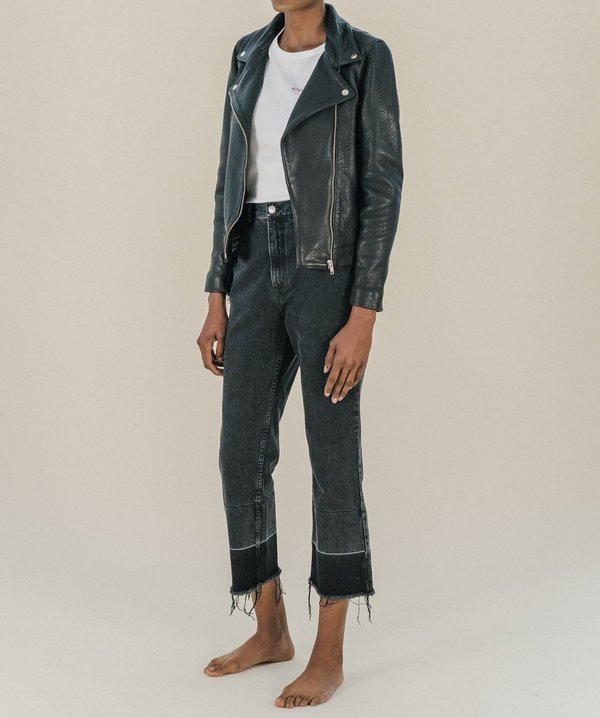 Just Female Came Buff Leather Jacket - Black Just Female Came Buff Leather Jacket - Black
