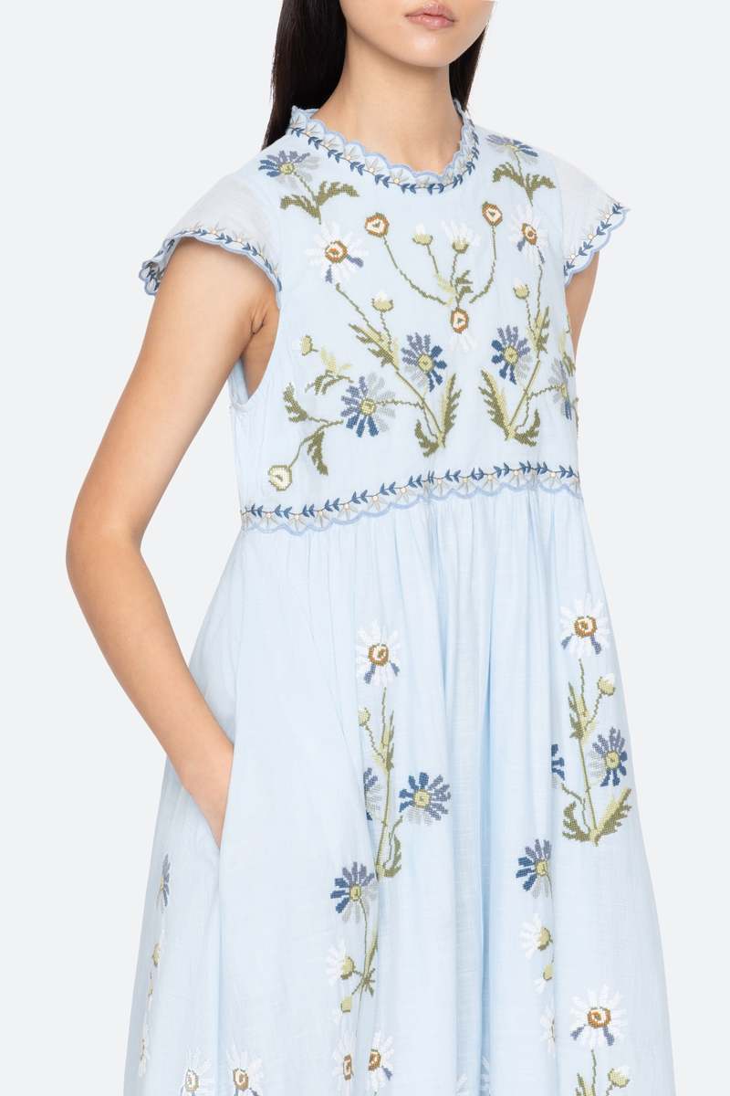 Sea NY Audra Embroidery Midi Dress