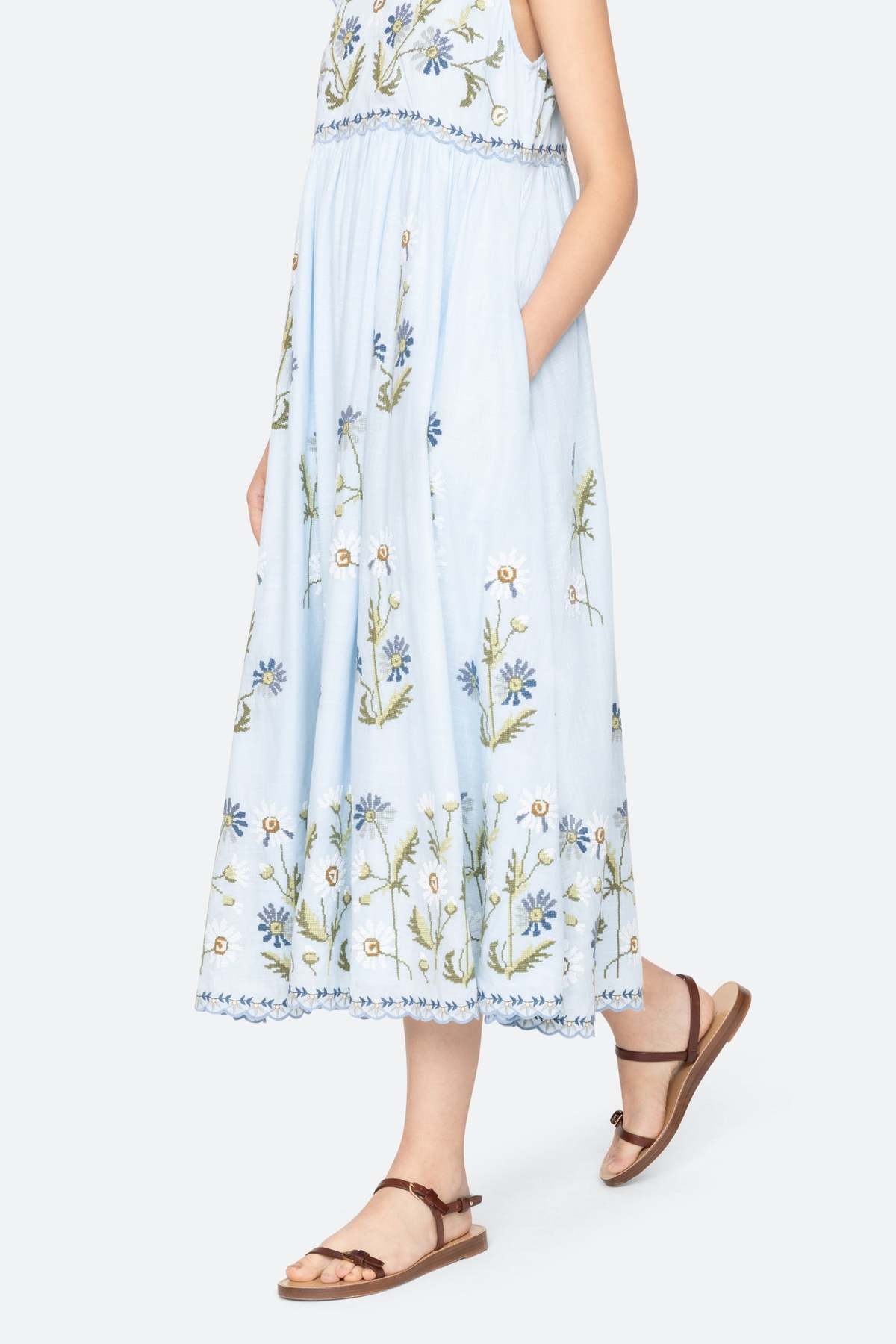 Sea NY Audra Embroidery Midi Dress - Image 4 of 5