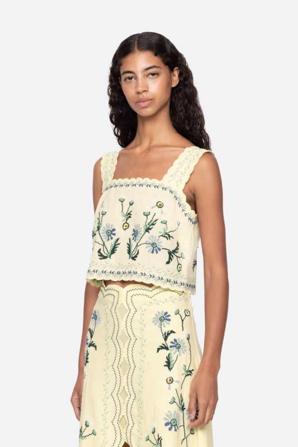 Sea NY Audra Embroidery Tank Top