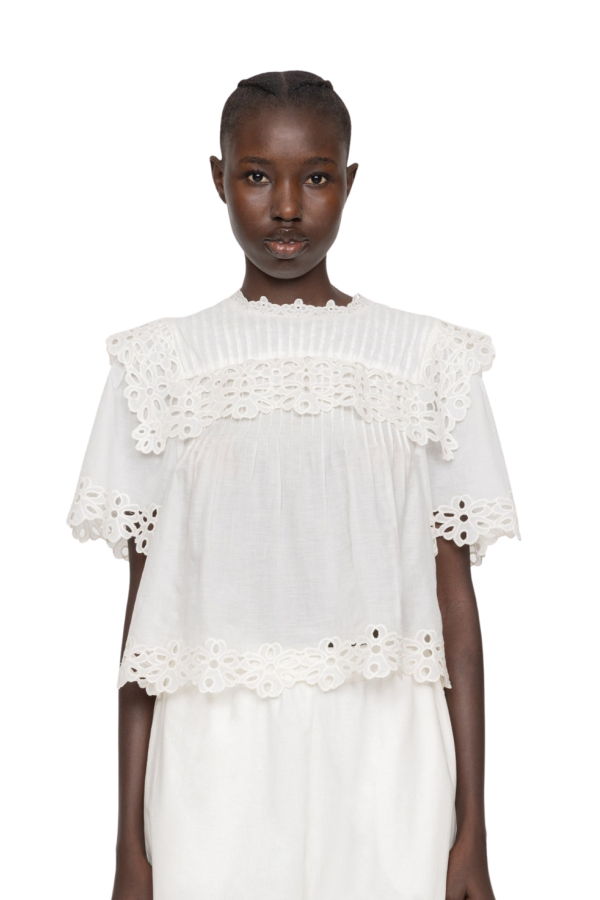 Sea NY Leila Eyelet Short Sleeve Top