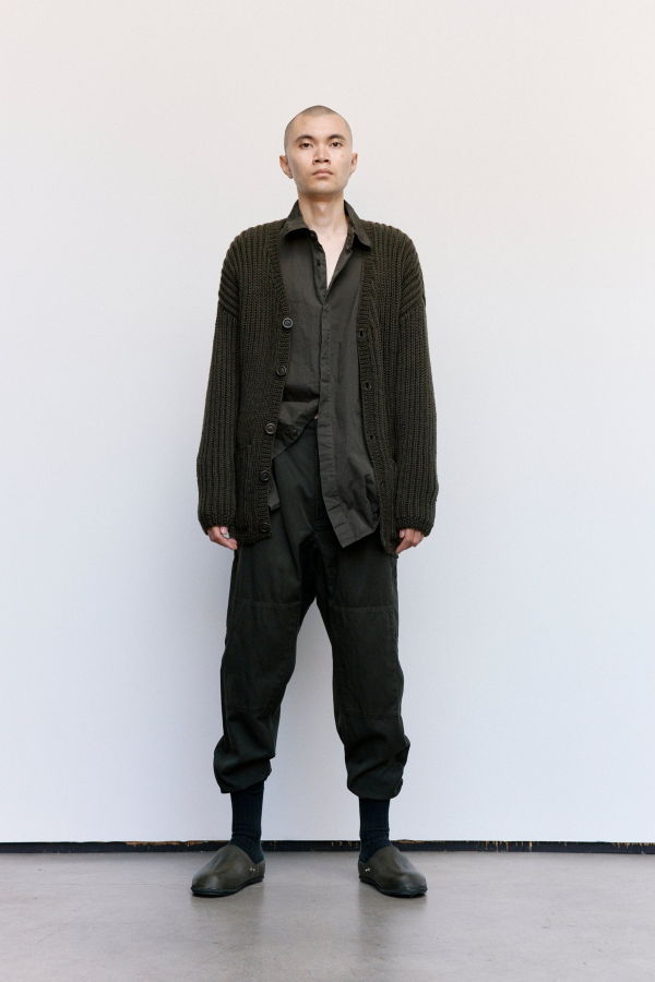 Casey Casey Wooler Heavy Rib Cardigan - Brown