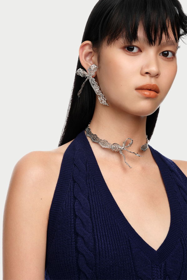 YVMIN Lace Bowknot Earring (Pair)