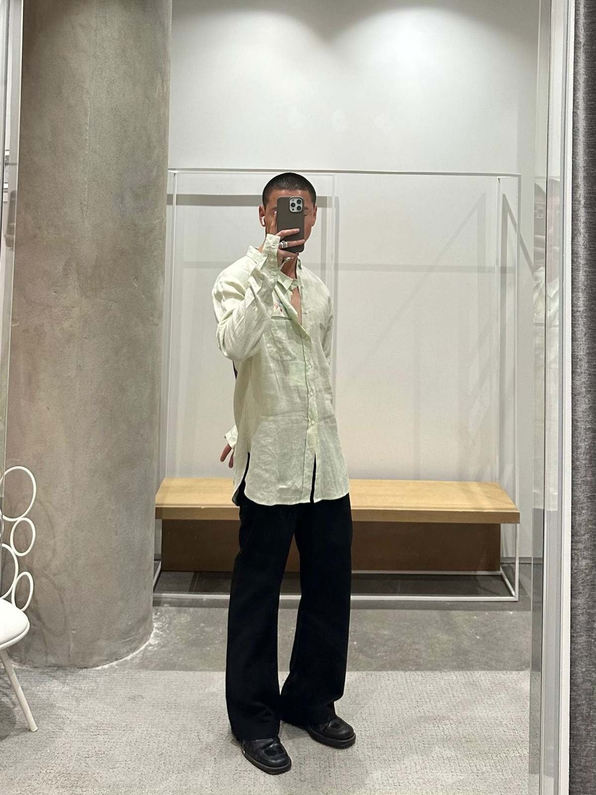 Sagittaire A Samphrenia Button Up Shirt - Pale Green - Image 6 of 7