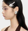 YVMIN Split Puppy Earrings (Pair) - White - Thumbnail 2