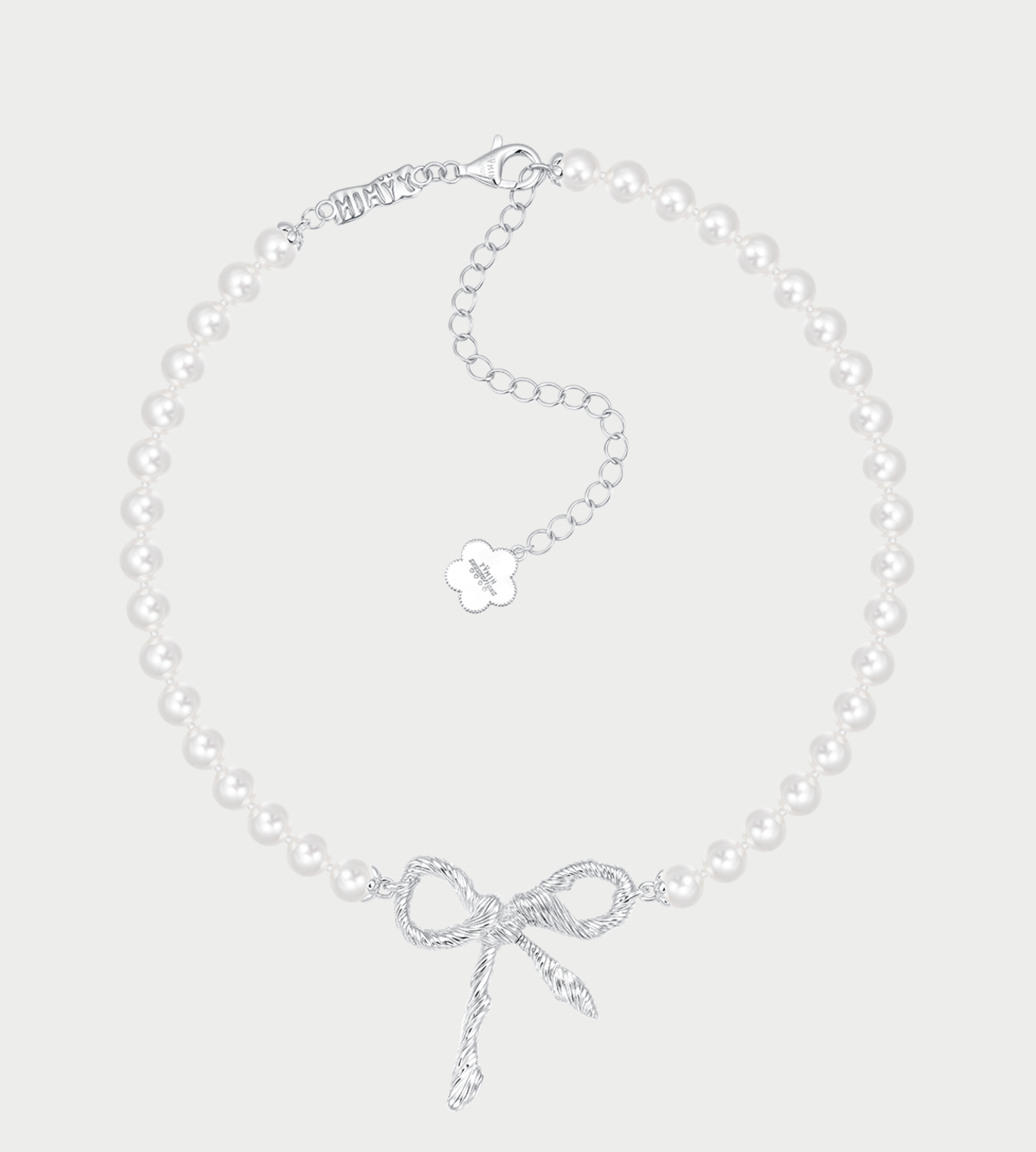 YVMIN Twisted Rope Bow Pearl Necklace - Image 1 of 4