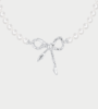 YVMIN Twisted Rope Bow Pearl Necklace - Thumbnail 4