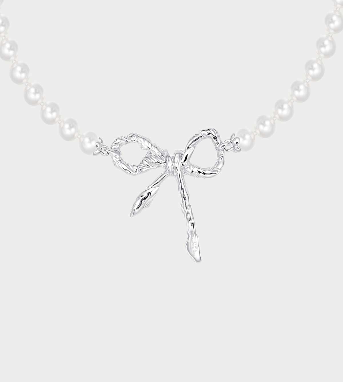 YVMIN Twisted Rope Bow Pearl Necklace - Image 4 of 4