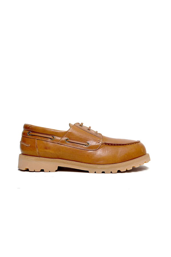 Studio Nicholson Guston Lace Up Boat Shoe - Sand
