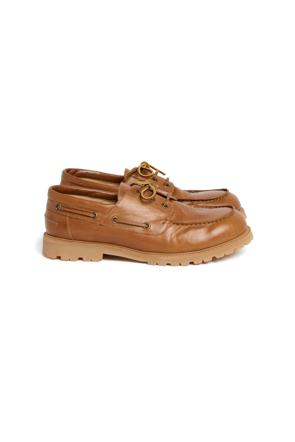 Studio Nicholson Guston Lace Up Boat Shoe - Sand