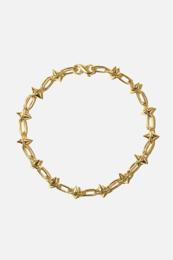 llayers Gold Spike Necklace