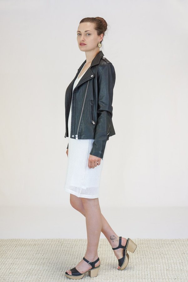 Iro Han Black Leather Moto Jacket