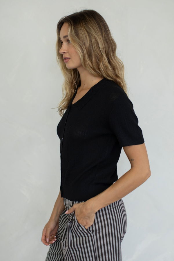 Azalea Reese Knit Top - Black