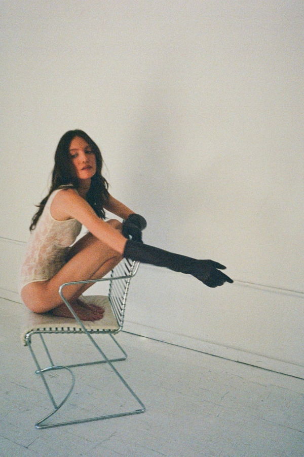 MARGARET Leather Opera Gloves - Ink Black