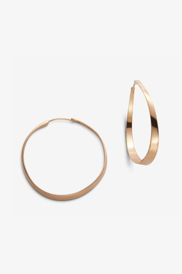 Helena Rohner Round Irregular Gold Plated Brass Hoops Earrings