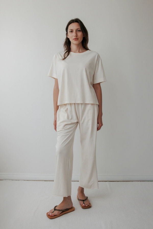 Wol Hide EASY BOX TEE - NATURAL