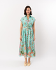 LA FUORI Botanica Printed Aura Shirtdress - Teal Multi - Thumbnail 1
