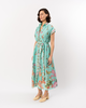 LA FUORI Botanica Printed Aura Shirtdress - Teal Multi - Thumbnail 2