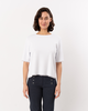 ELLIOTT LAUREN Knit Fray Short Sleeve Sweater - White - Thumbnail 1