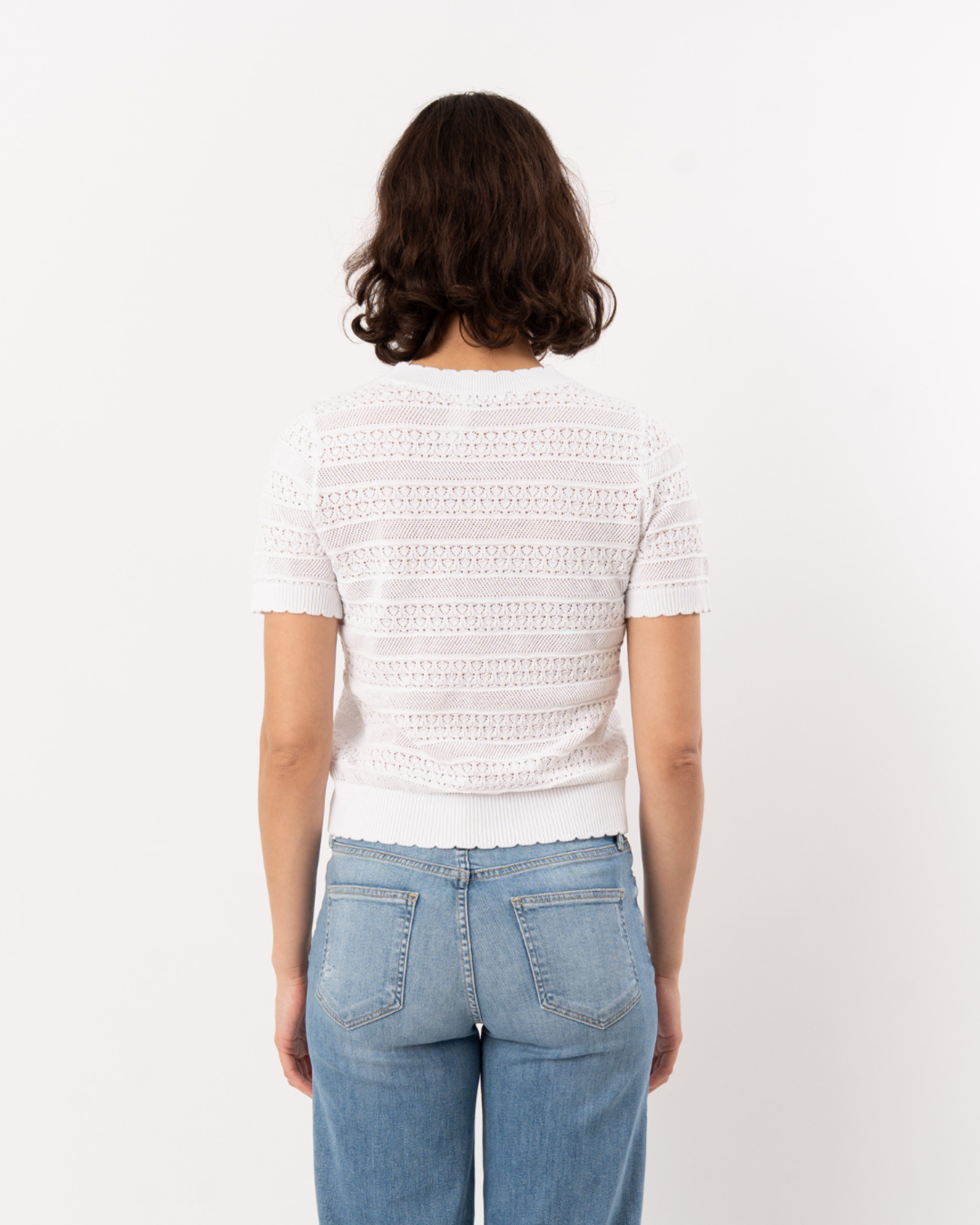 ELLIOTT LAUREN Pointelle Knit Sweater - White - Image 2 of 5
