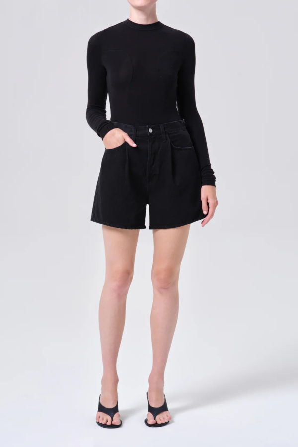 AGOLDE Rhoda Pleated A-Line Shorts - Holt