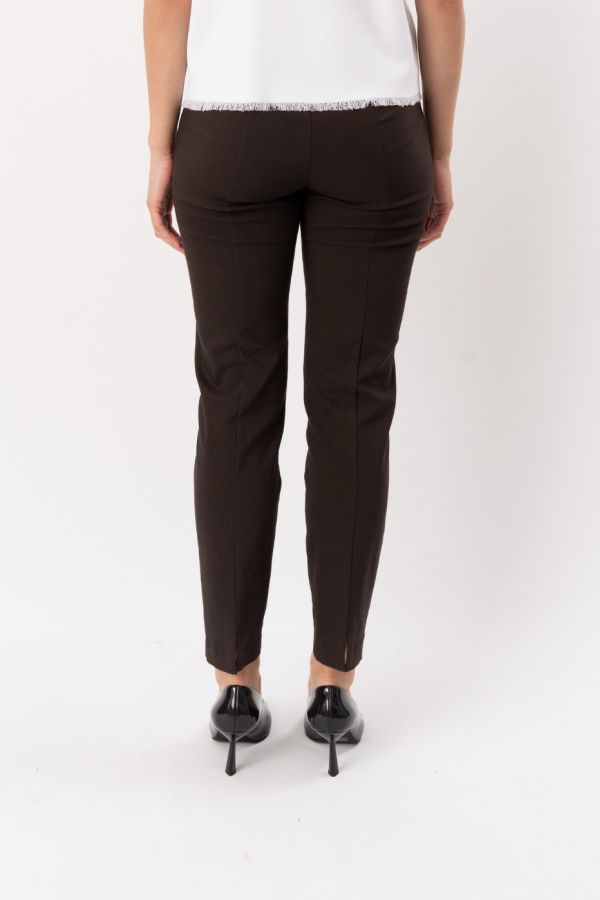 ELLIOTT LAUREN Straight Leg Split Seam Pant - Chocolate