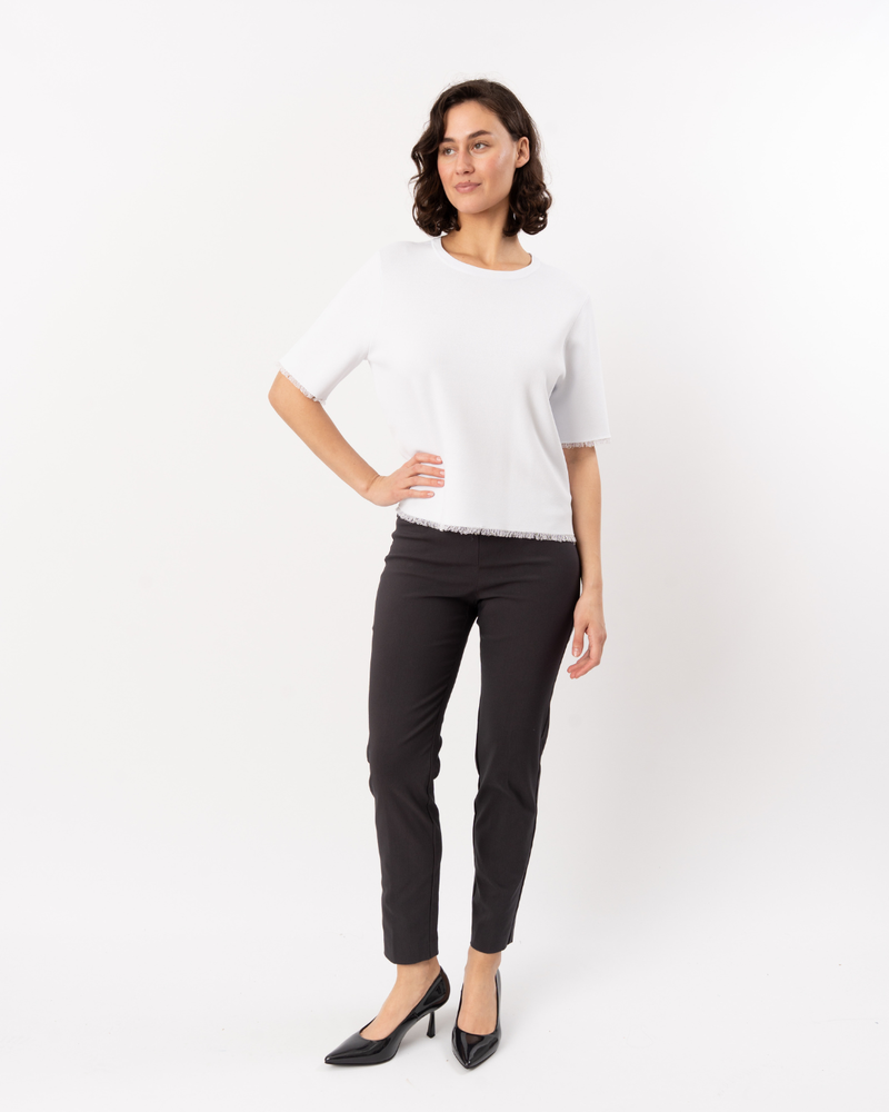 ELLIOTT LAUREN Straight Leg Split Seam Pant - Chocolate