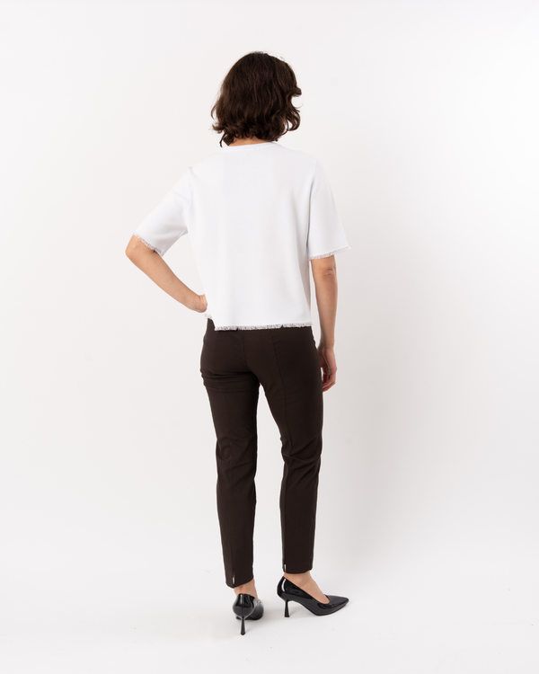 ELLIOTT LAUREN Straight Leg Split Seam Pant - Chocolate