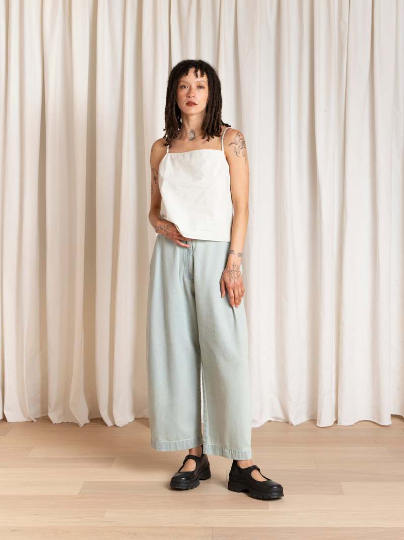 Ali Golden Loose Barrel Pant - Light Denim
