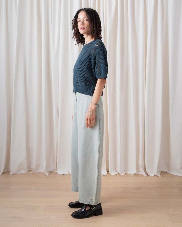 Ali Golden Loose Barrel Pant - Light Denim