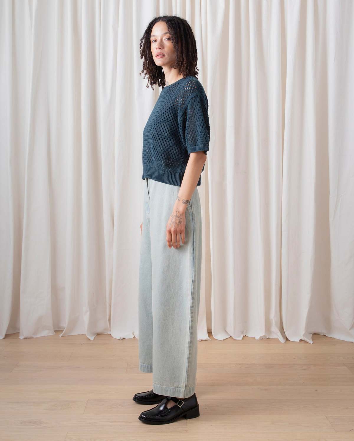 Ali Golden Loose Barrel Pant - Light Denim - Image 12 of 12
