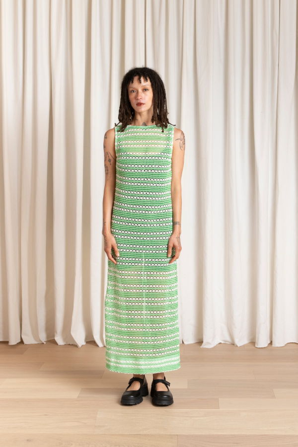 Ali Golden Low Back Column Dress