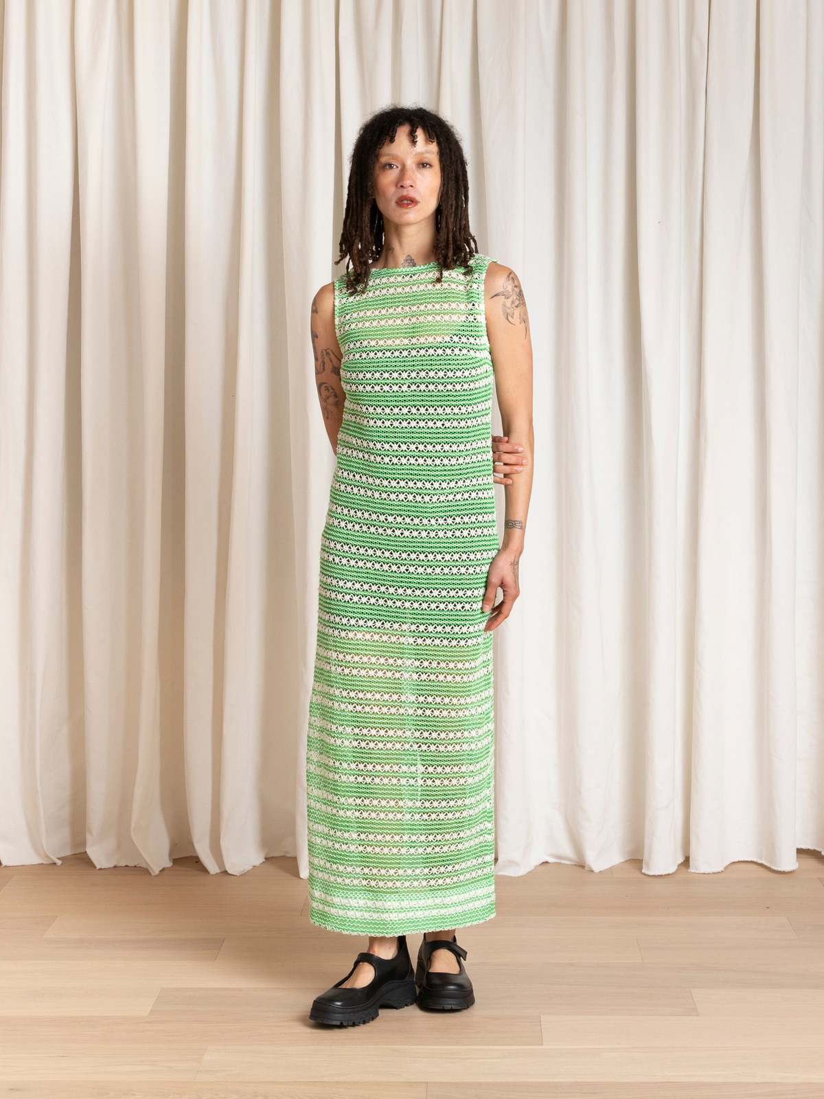 Ali Golden Low Back Column Dress - Image 4 of 11