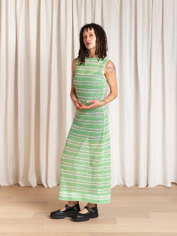 Ali Golden Low Back Column Dress