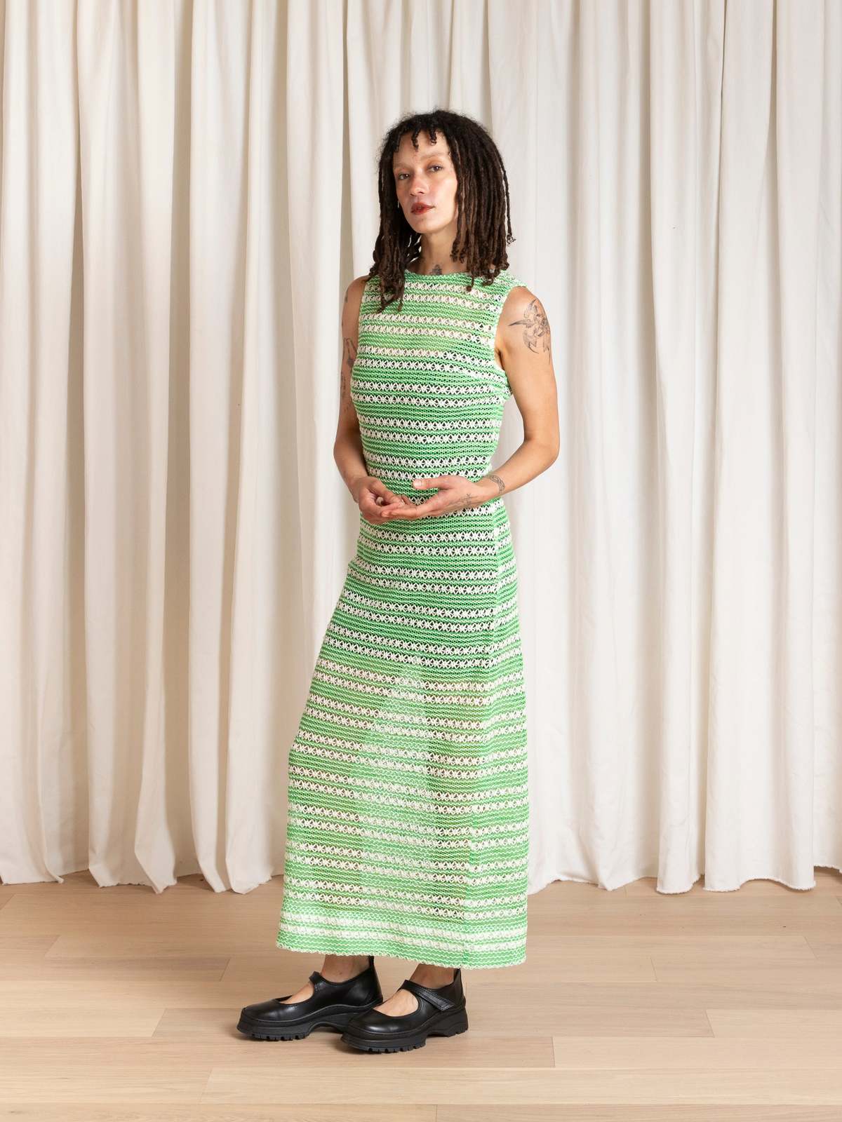 Ali Golden Low Back Column Dress - Image 6 of 11