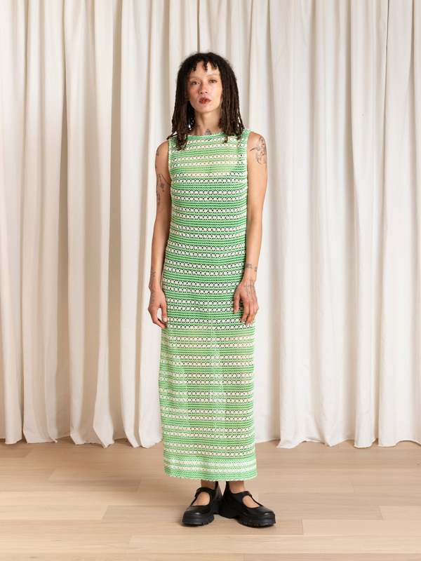 Ali Golden Low Back Column Dress