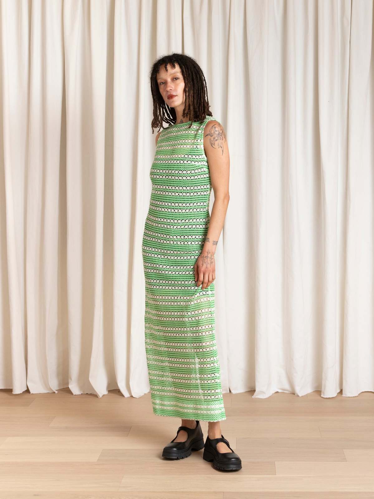 Ali Golden Low Back Column Dress - Image 8 of 11