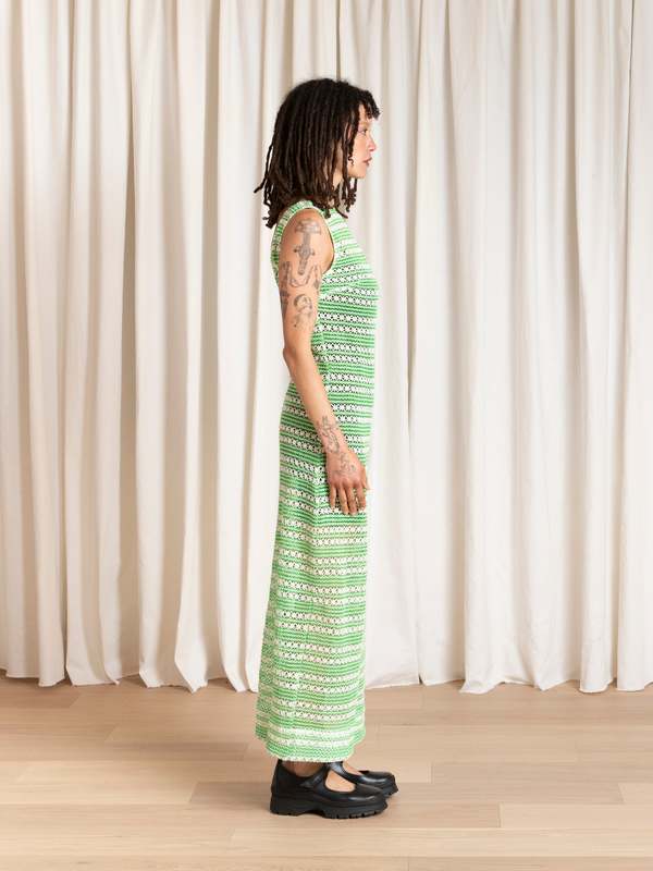Ali Golden Low Back Column Dress