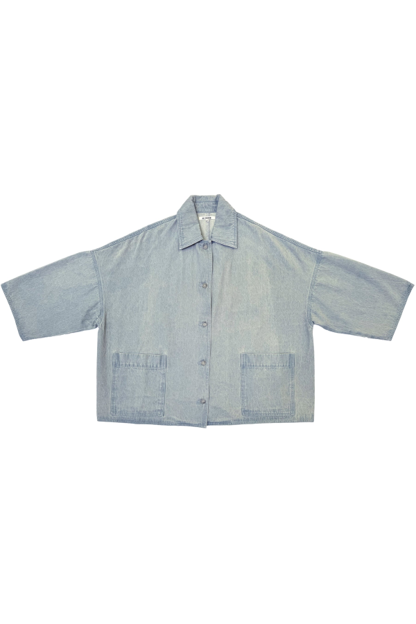 Ali Golden Oversized Shirt Jacket - Light Denim