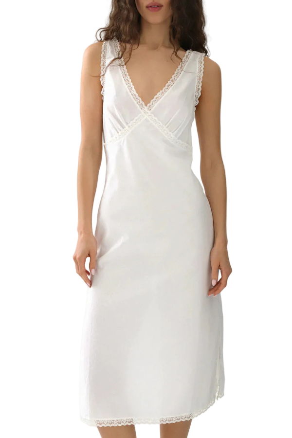 Cou Cou The Iris Slip Dress - White