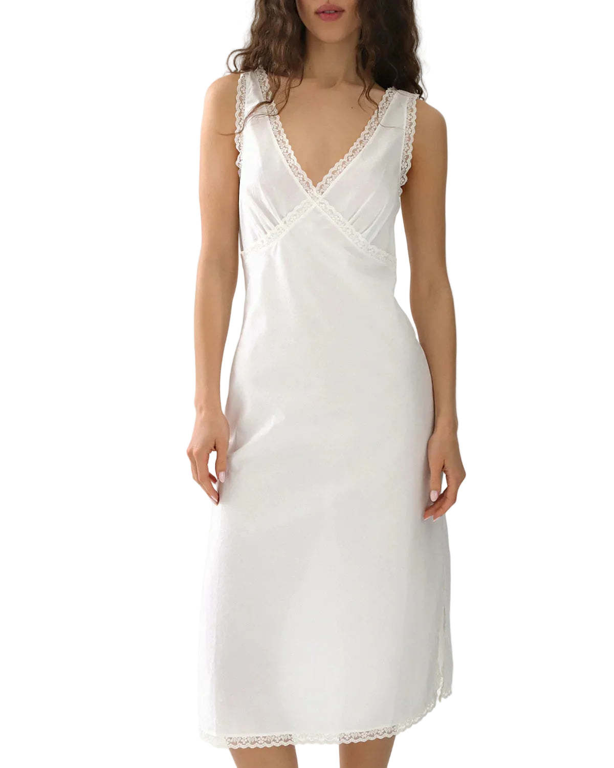 Cou Cou The Iris Slip Dress - White - Image 1 of 5